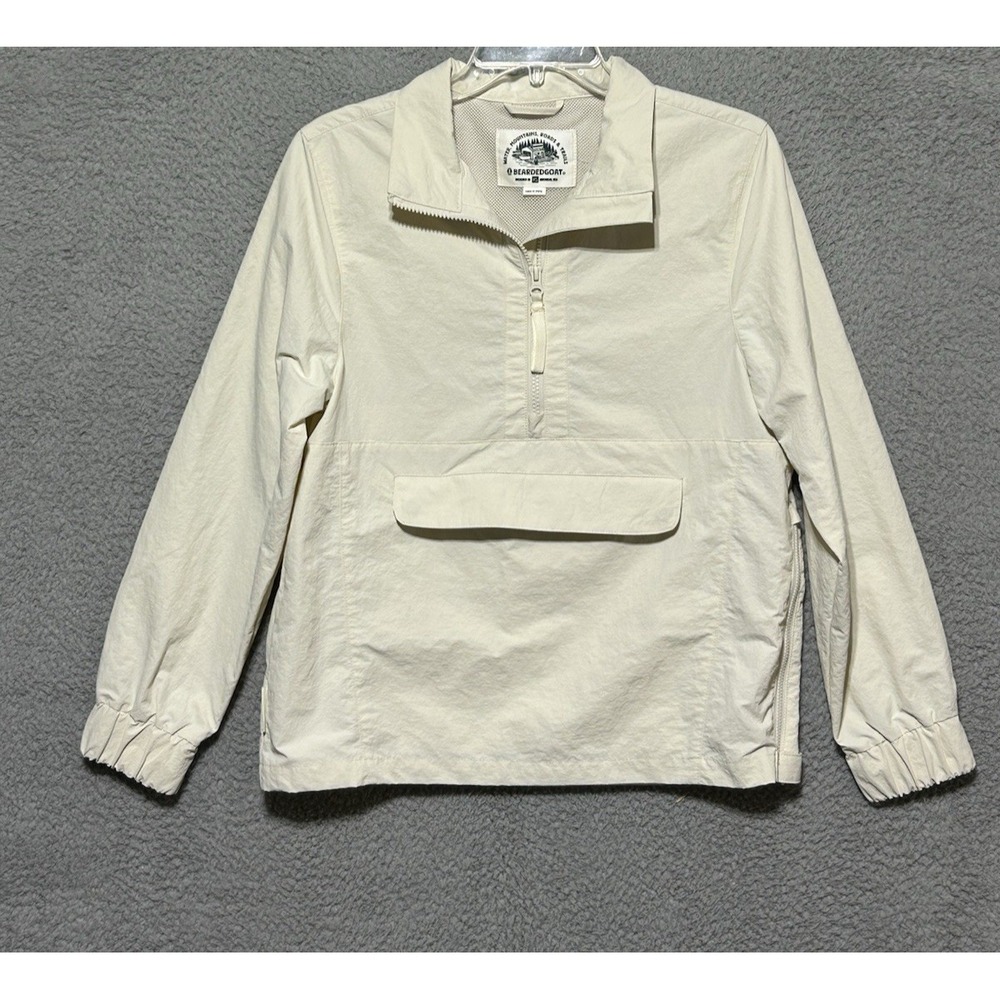 Womens Bearded Goat 1/4 Zip Anorak Jacket Size XS EUC Ivory Outdoor Hiking